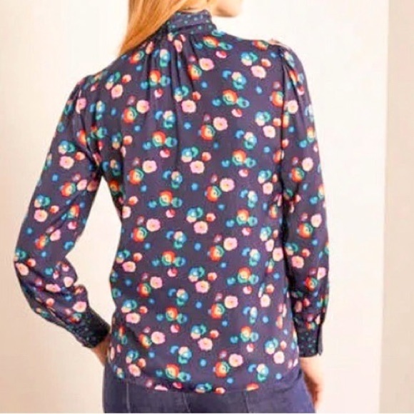 Boden Grace Floral Neck Tie Blouse | Size 14 - Picture 3 of 16